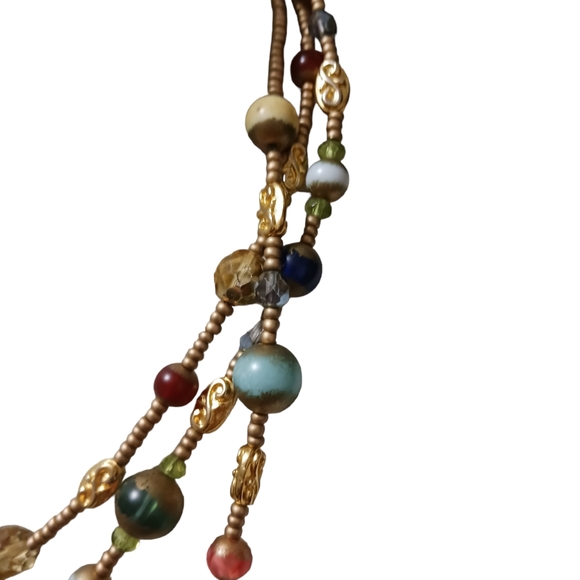 Chicos Beaded Assorted 3 Strands  Dangle 17" Jewelry - Picture 5 of 10